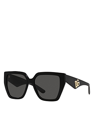 Dolce & Gabbana Square Sunglasses, 55mm In Black/gray Solid