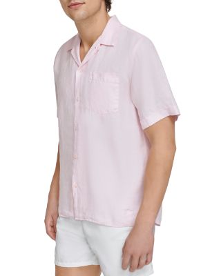 Short Sleeved Solid Linen Shirt