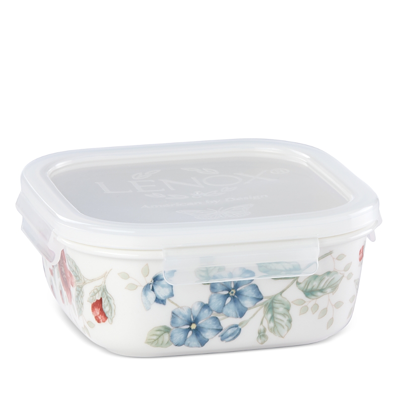Lenox Butterfly Meadow Square Food Storage Container In White
