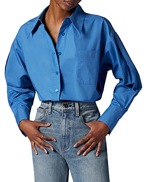 Equipment Sergine Pleat Sleeve Button-up Shirt In Birhgt Cobalt