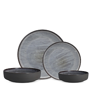 Fortessa Northern Lights Borealis Silt 16 Pc Dinnerware Set In Indigo