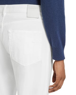 Gabardine City Slim Straight Fit Jeans in White