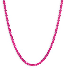 David Yurman - 14K Rose Gold & Pink Acrylic Stainless Steel DY Bel Aire Box Link Chain Necklace, 18"