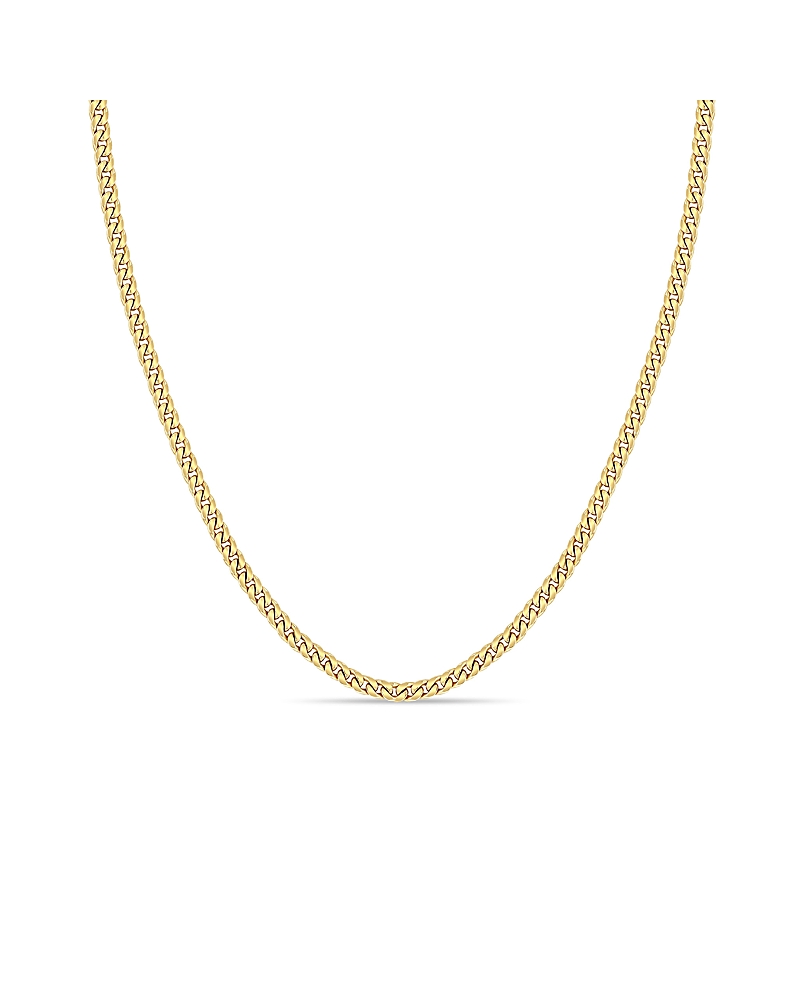 Zoe Chicco 14K Yellow Gold Simple Gold Curb Link Chain Necklace, 16