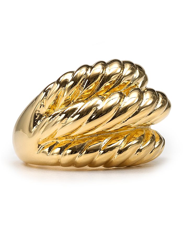 Kenneth Jay Lane Ribbed Gold Ring | Bloomingdale's
