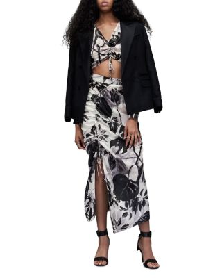 CARLA JACKIE FLORAL SILK BLEND CROPPED TOP | CARLA JACKIE フローラル シルク ブレンド クロ ALLSAINTS Carla Jackie Floral Ruched Skirt | Bloomingdale's