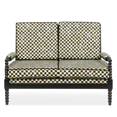 Spindle Check Outdoor Loveseat