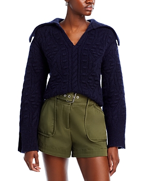 Shop Sea New York Cele Collared Sweater In Navy