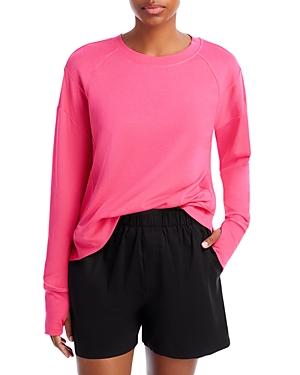 Shop Sweaty Betty After Class Cropped Sweatshirt In Hot Pink