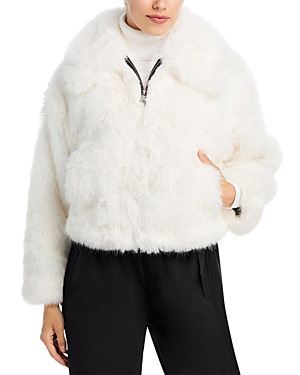 Shop Apparis Aubin Faux Fur Coat In Off White