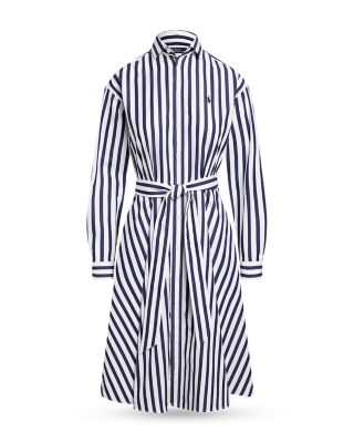 Ralph Lauren Belted Striped Cotton Shirt Dress | Bloomingdale's