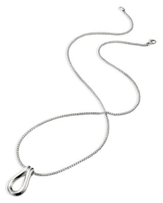 Sterling Silver Surf Pendant Necklace, 24"