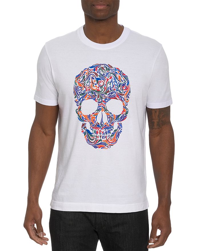 Robert Graham Swirl Skull Cotton Graphic Tee | Bloomingdale's