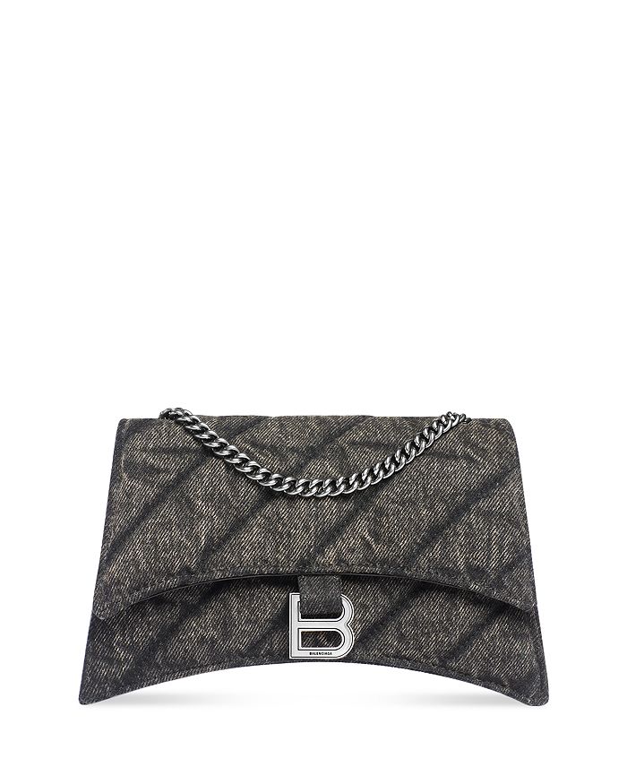 Crush Mini Quilted Leather Wallet On Chain in White - Balenciaga