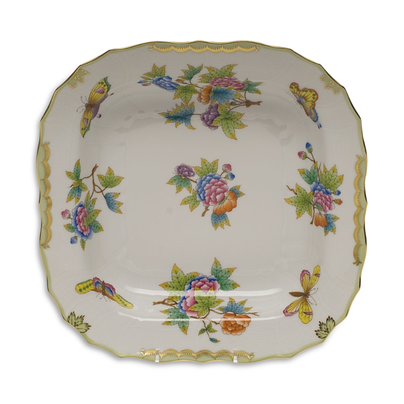 Herend Queen Victoria Square Salad Bowl In Multi