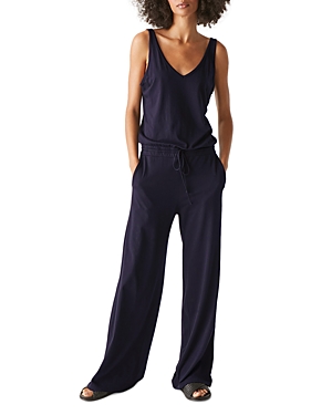 Michael Stars Double V Neck Jumpsuit In Admiral