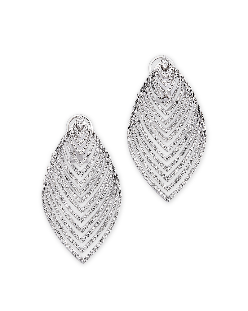 Bloomingdale's Diamond Multirow Statement Drop Earrings In 14k White Gold, 2.50 Ct. T. W. In White