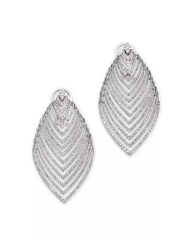 Bloomingdale's Fine Collection Diamond Multirow Statement Drop Earrings in 14K White Gold, 2.50 tcw