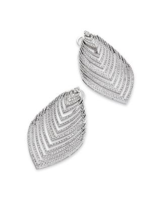 Diamond Multirow Statement Drop Earrings in 14K White Gold, 2.50 tcw