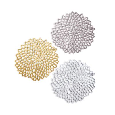 Dahlia Pressed Vinyl Round Placemat