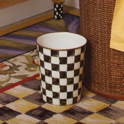 Courtly Check Enamel Waste Bin