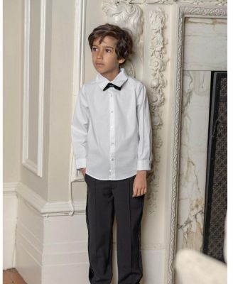 Unisex Petite Maison White Button Shirt and Black Tuxedo Pants Set