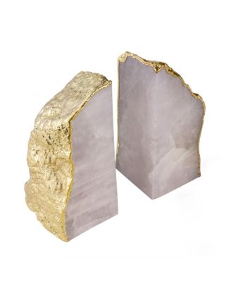 GAURI KOHLI - Dazzle Rose Quartz Bookends - Set of 2