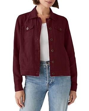 Shop Michael Stars Linen Jacket In Plum