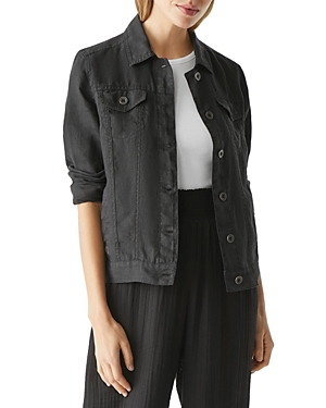 Shop Michael Stars Linen Jacket In Black