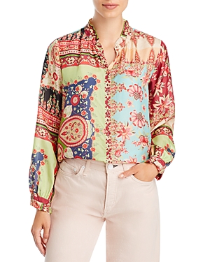 Johnny Was Thena Amabel Silk Printed Blouse