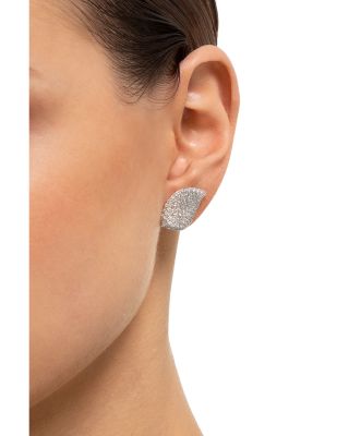 18K White Gold Aleluia Diamond Pav&eacute; Leaf Statement Earrings