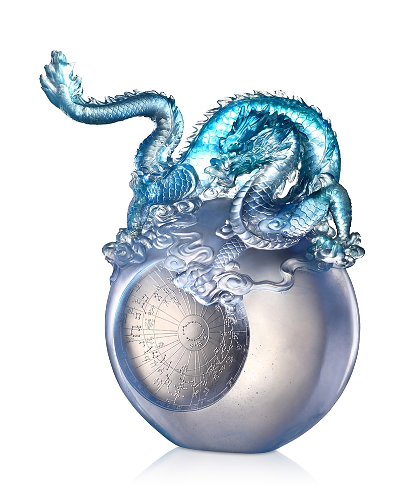 Liuli Rise Of The Dragon Sculpture In Blue