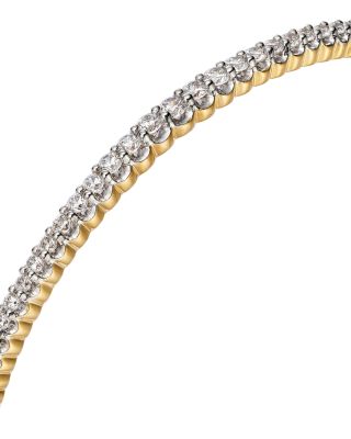Diamond Bangle Bracelet in 14K Yellow Gold, 1.0 tcw