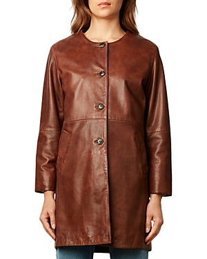 Gerard Darel Nalinha Leather Jacket In Brown