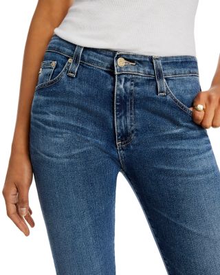 Farrah Mid Rise Raw Hem Ankle Skinny Jeans in 12 Years Fluid