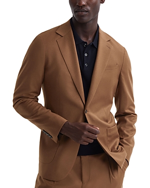 Reiss Tobacco Slim Fit Wool Blend Single Breasted Blazer In Tobacco
