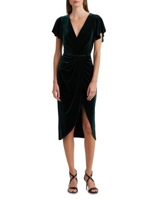 Bloomingdales green velvet outlet dress