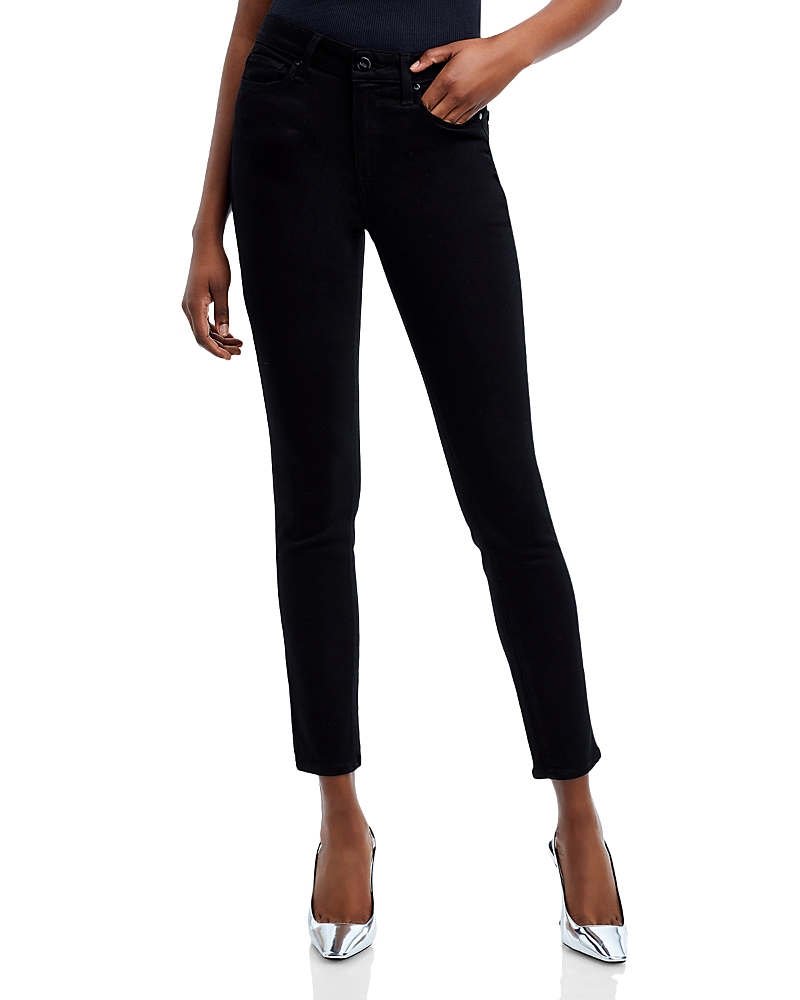 Paige Womens Black Shadow Hoxton Skinny Mid-rise Jeans In Black Shadow