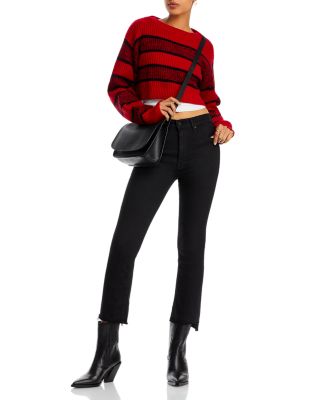 The Insider High Rise Crop Step Fray Bootcut Jeans in Not Guilty