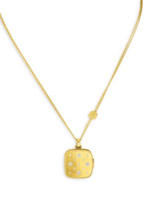 18K Yellow Gold Venetian Princess Diamond Locket Pendant Necklace, 0.35 ct. tw.