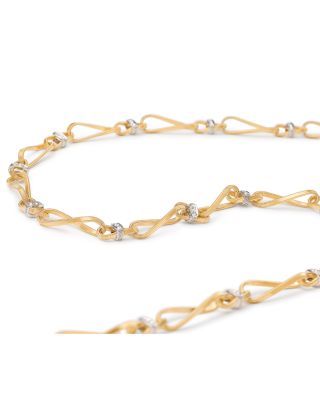 18K Yellow & White Gold Marrakech Onde Diamond Link Necklace, 18"