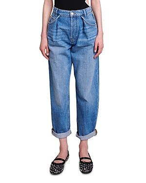 MAJE PIA MID RISE OVERSIZED JEANS IN BLUE