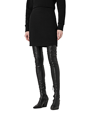 Armani Collezioni Side Zip Skirt In Solid Black