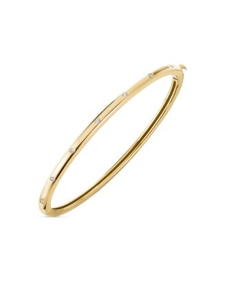 Roberto Coin 18K Gold Classica Diamond Pavé Thin Bangle Bracelet ...