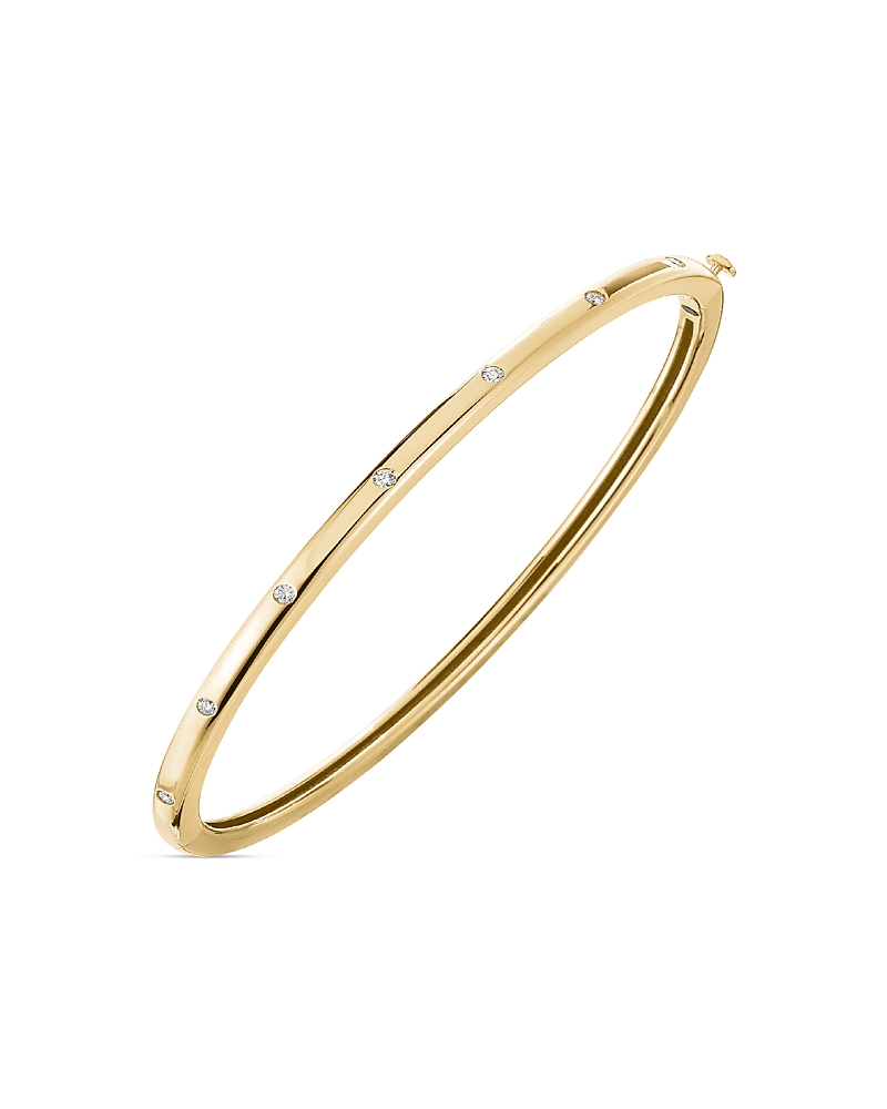 Roberto Coin 18K Gold Classica Diamond Pave Thin Bangle Bracelet