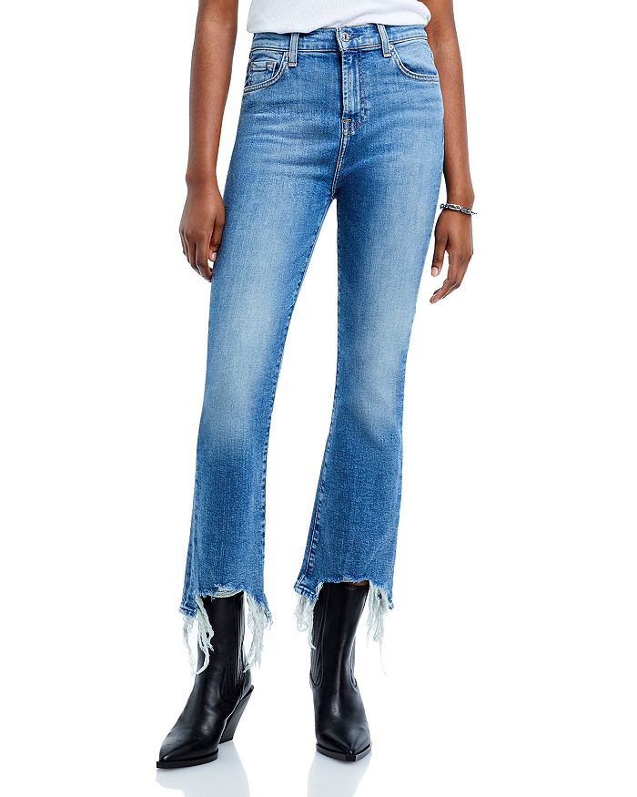 7 For All Mankind High Rise Cropped Kick Flare Jeans In Sloane Vintage