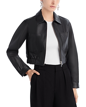 Proenza Schouler White Label Cropped Leather Jacket In Black