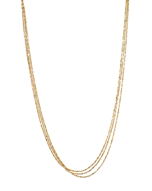 Zoe Chicco 14K Yellow Gold Simple Gold Tube & Bead Triple Layer Necklace, 14-18