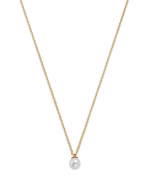 Zoe Chicco 14K Yellow Gold White Pearls Cultured Freshwater Pearl Solitaire Pendant Necklace, 14-16