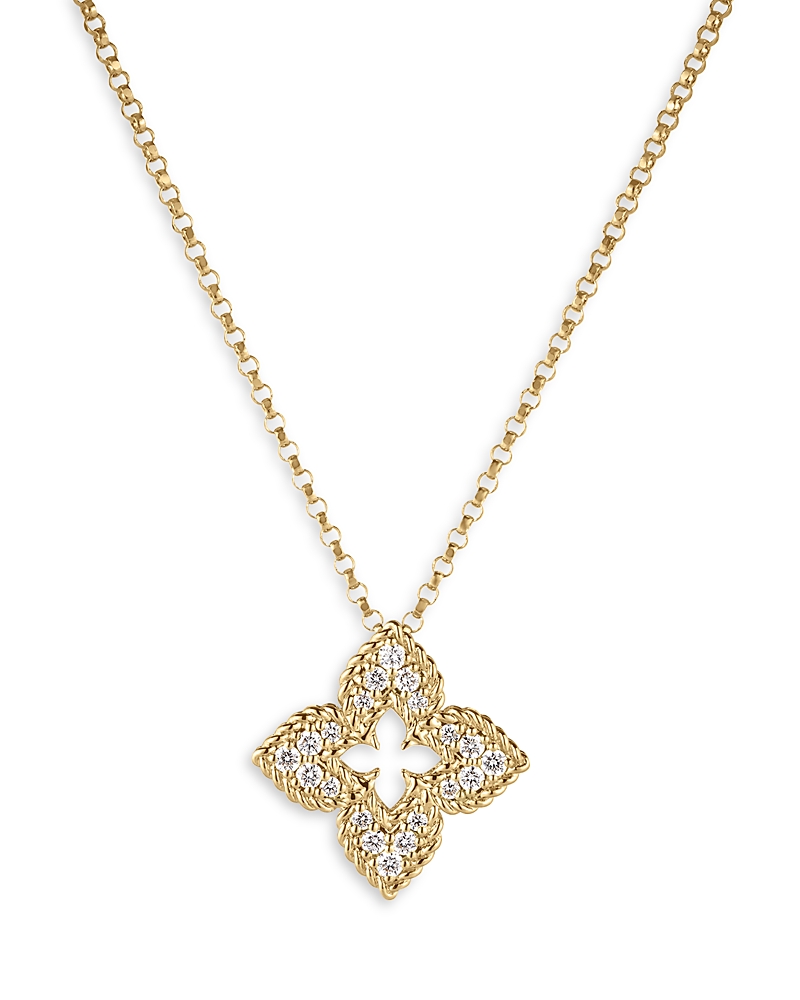 Roberto Coin Venetian Princess Diamond Pendant Necklace In Gold